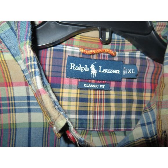 Ralph Lauren Men's Sz XL Multicolor Plaid Classic Fit Button Down L/S Shirt $110 - Picture 5 of 8